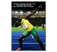 Poster sans cadre Usain Bolt - Format A3 - Sans cadre - Sprinter jamaïcain - Pour course à pied - Pour le sport