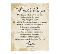 poster Scriptural Wall Art Print - The Lord's Prayer with Inspirational Bible Quotes, Elegant Christian Decor for Living Room, Bedroom, or Office Space(Framed,08x12inch(20x30cm))