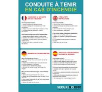 Poster sécurité incendie Conseils en 4 langues 297x420 mm
