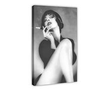 Poster sexy rétro des années 1930 noir et blanc de femmes qui fument sur toile, art mural, peinture pour salon, chambre à coucher, style cadre, 50 x 75 cm
