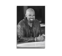 Poster Shemar Moore noir et blanc sur toile pour décoration de salon 40 x 60 cm