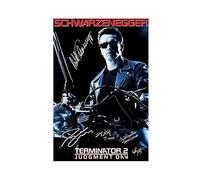 Poster signé Terminator 2 Judgement Day Schwarzenegger (1) sur toile pour décoration murale de salon, chambre à coucher, style sans cadre, 30 x 45 cm