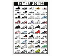 Poster Sneakers - Legends - Dimensions : 61 x 91,5 cm + cadre amovible Shinsuke® Maxi MDF blanc, vitre en acrylique
