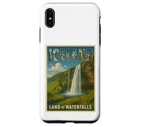 Poster Souvenir de Voyage Vintage Cascade d'Islande Coque pour iPhone XS Max