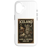 Poster Souvenir de Voyage Vintage des Vikings d'Islande Coque pour iPhone 16