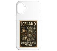 Poster Souvenir de Voyage Vintage des Vikings d'Islande Coque pour iPhone 16 Plus