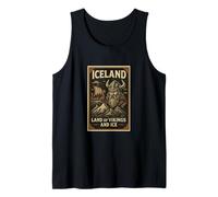 Poster Souvenir de Voyage Vintage des Vikings d'Islande Débardeur