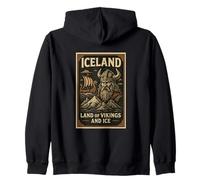 Poster Souvenir de Voyage Vintage des Vikings d'Islande Sweat à Capuche