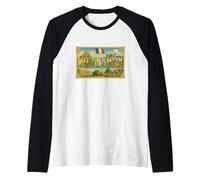 Poster Souvenir de Voyage Vintage Normandie France Art Graphique Manche Raglan