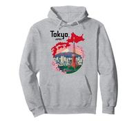 Poster Souvenir du Japon du Mont Fuji de Tokyo en Fleurs de Cerisier Sweat à Capuche