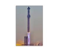 Poster SpaceX Starship Launch - Impression sur toile décorative - 60 x 90 cm