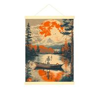 Poster squelette à suspendre sur toile - Décoration murale d'Halloween effrayante bateau citrouille Halloween orange avec cadres - Décoration de dortoir universitaire - 30,5 x 40,6 cm
