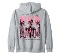 Poster Squelette Anatomie Rose Gothique drôle Sarcastique Demi-Teinte Sweat à Capuche