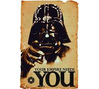 Poster Star Wars : Dark Vador "Your Empire Needs You" (61cm x 91,5cm) + un poster surprise en cadeau!
