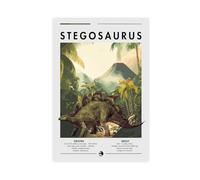 Poster stégosaure sur toile pour décoration de chambre à coucher, bureau, chambre, cadeau, 20 x 30 cm