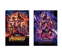 POSTER STOP ONLINE Avengers Infinity War & Endgame Lot de 2 affiches du film Marvel Styles réguliers Taille 24 x 36