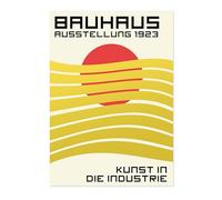 Poster Sun & Waves, impression Bauhaus, art abstrait encadré, art mural du milieu du siècle, décoration d'intérieur moderne, idée cadeau, archivage mat, 50 x 70 cm (impression uniquement) - 50 x 70 cm