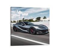 Poster Supercar Ferrari 812 sur toile - Décoration murale moderne pour chambre à coucher - 60 x 60 cm