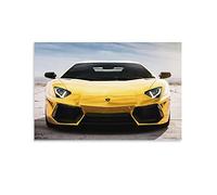Poster Supercar Lamborghini Aventador Lp700-4 Jaune Poster décoratif sur toile Poster et image d'art Impression moderne pour chambre à coucher familiale 30 x 45 cm