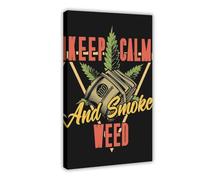 Poster sur toile 18 Cannabis10 pour décoration de chambre à coucher, bureau, chambre, cadre cadeau : 40 x 60 cm