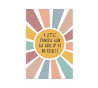 Poster sur toile « A Little Progress Every Day, Growth Mindset Therapy Counselor's Office, Calm Corner » - Décoration de chambre à coucher, bureau, cadeau - 50 x 75 cm