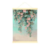 Poster sur toile à suspendre avec feuilles - Art mural moderne et minimaliste - Branches d'eucalyptus sans vert - Peinture murale pour cuisine, salle de bain - 30,5 x 40,6 cm