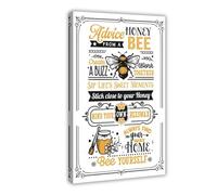 Poster sur toile « Advice from A Honey Bee » - Décoration pour chambre à coucher, bureau, chambre, cadre cadeau : 40 x 60 cm