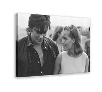 Poster sur toile Alain Delon et Romy Schneider de Jean-Pierre Bonnotte, 1968 - Décoration de chambre à coucher, bureau, chambre, cadeau, style cadre 60 x 90 cm