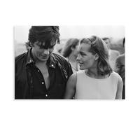 Poster sur toile Alain Delons et Romy Schneider de Jean-Pierre Bonnotte, 1968, décoration murale, décoration pour salon, chambre à coucher, style sans cadre, 30 x 45 cm