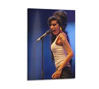 Poster sur toile Amy Singer Winehouse 9 - Décoration pour chambre à coucher, bureau, chambre - Cadeau - 50 x 75 cm