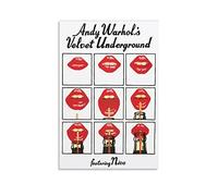 Poster sur toile Andy Warhol's Velvet Underground avec Nico Aesthetics - Décoration de chambre à coucher - Paysage sportif - Décoration de bureau - Cadeau sans cadre - 50 x 75 cm