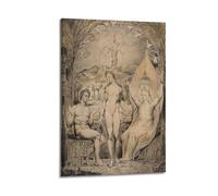 Poster sur toile Archange Raphaël avec Adam et Eve par William Blake Art Décoration d'intérieur moderne 40 x 60 cm