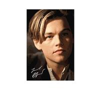 Poster sur toile avec autographe du film Titanic Love Leonardo DiCaprio - Décoration pour chambre à coucher, bureau, chambre - Cadeau sans cadre - 30 x 45 cm