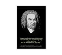 Poster sur toile avec citation de motivation Johann Sebastian Bach - Décoration pour chambre à coucher, bureau, chambre - Cadeau - 20 x 30 cm
