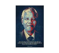 Poster sur toile avec citation Nelson Mandela - Décoration murale pour salon, chambre à coucher - 30 x 45 cm