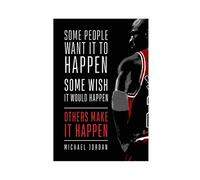 Poster sur toile avec citations inspirantes de Michael Jordan - Décoration de chambre à coucher, bureau, chambre - Sans cadre - 30 x 45 cm