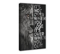 Poster sur toile avec citations inspirantes It's Not over When You Lose It 's over When You Quit - Décoration de chambre à coucher, bureau, chambre - Cadeau 60 x 90 cm