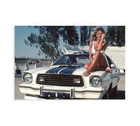 Poster sur toile avec image de 8 acteurs célèbres américains Farrah Fawcett - Décoration pour chambre à coucher, bureau, chambre - Cadeau sans cadre - 60 x 90 cm
