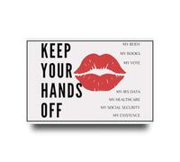 Poster sur toile avec inscription « Keep Your Hands Off My Protest » - Décoration murale pour mars, rassemblement militant politique