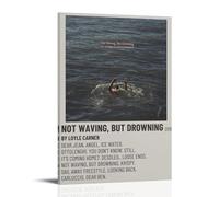 Poster sur toile avec inscription « Not Waving, But Drowning Loyle Carner » - Décoration murale pour la maison, la chambre à coucher, l'esthétique, le salon - Décoration murale solide - Style cadre 30