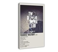 Poster sur toile avec inscription « Two Door Cinema Club » - Décoration murale pour salon, chambre à coucher - Cadre : 30 x 45 cm