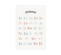 Poster sur toile avec lettres de l'alphabet pour enfants, décoration de chambre à coucher, bureau, chambre, cadeau 60 x 90 cm