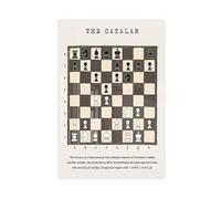 Poster sur toile avec ouverture catalane aux échecs, décoration de chambre à coucher, bureau, chambre, cadeau 60 x 90 cm