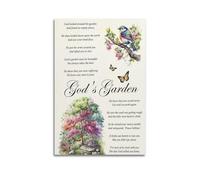 Poster sur toile avec poème de condoléances Gods Garden - Décoration de chambre à coucher et salon - Sans cadre - 30 x 45 cm