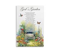 Poster sur toile avec poème Gods Garden - Décoration pour chambre à coucher, salon - Style moderne - 50 x 75 cm