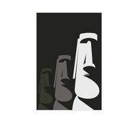 Poster sur toile avec statues en pierre noire et blanche pour décoration de chambre à coucher, bureau, chambre, cadeau 60 x 90 cm