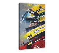 Poster sur toile Ayrton Senna Legendary F1 Racing Driver 40 x 60 cm