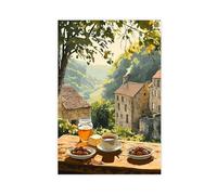 Poster sur toile « Breakfast in Dordogne » - Décoration murale pour salon, chambre à coucher - 60 x 90 cm