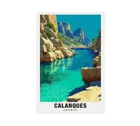 Poster sur toile Calanques France - Décoration murale pour salon, chambre à coucher - 30 x 45 cm