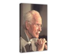 Poster sur toile Carl Jung - Portrait en couleur - psychiatre et psychanalyste suisse - Décoration de chambre à coucher, bureau, chambre - 30 x 45 cm